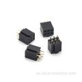 Conector hembra de 2,54 mm de doble fila recto 6P